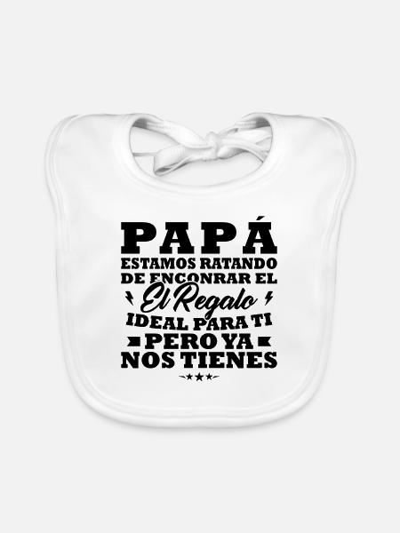 Dad, I've tried to find you the best gift - Organic Baby Bibs - white - Front