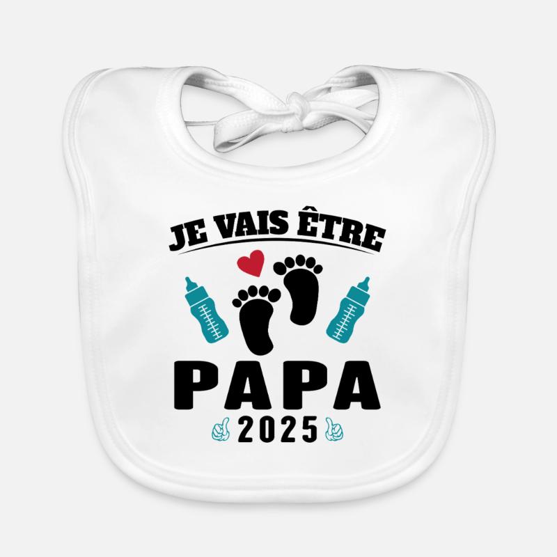 Mann Papa wird 2025 Geschenk Baby Bio-Lätzchen