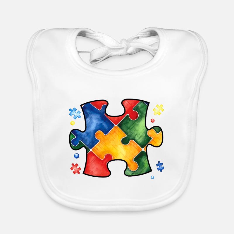 Autismus-Puzzle Baby Bio-Lätzchen