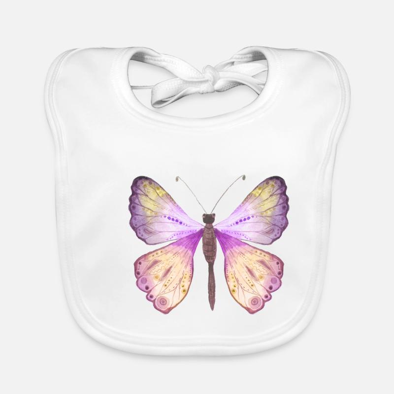 Schmetterling Frühling - Baby Bio-Lätzchen - Weiß