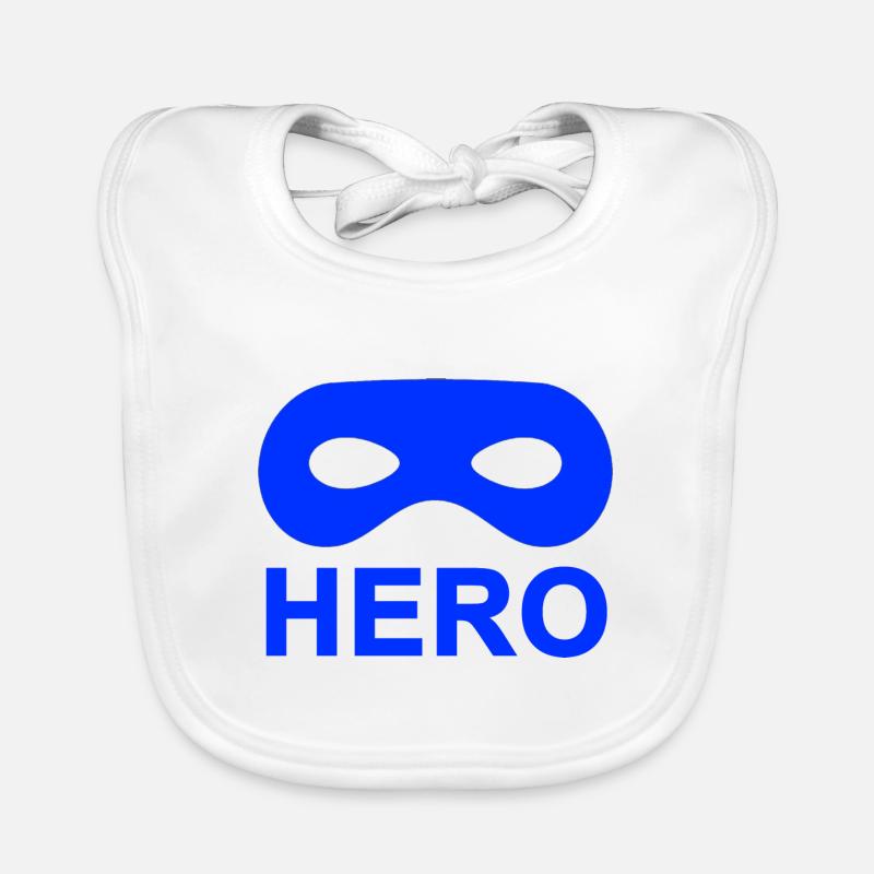Blue Hero Mask. Organic Baby Bibs