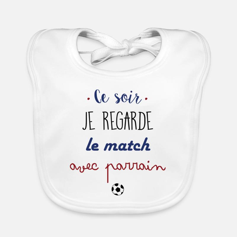 ce soir je regarde le match avec parrain Bavoir bio Bébé