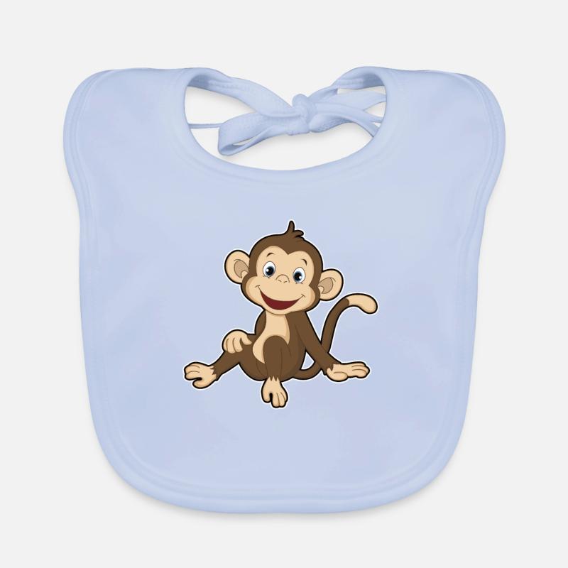 Little monkey sits Organic Baby Bibs