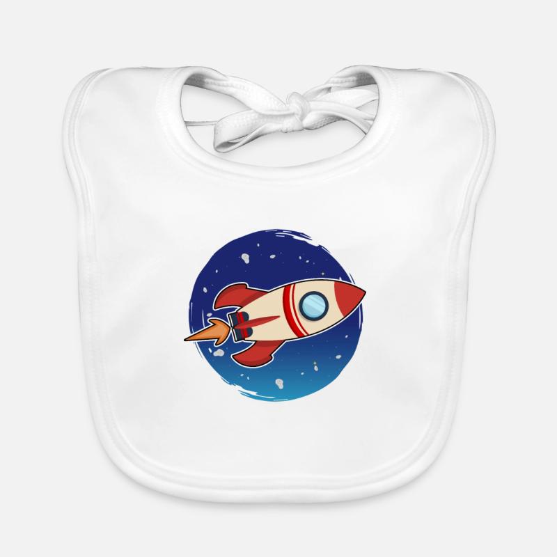 Fast Rocket Launches into space Organic Baby Bibs