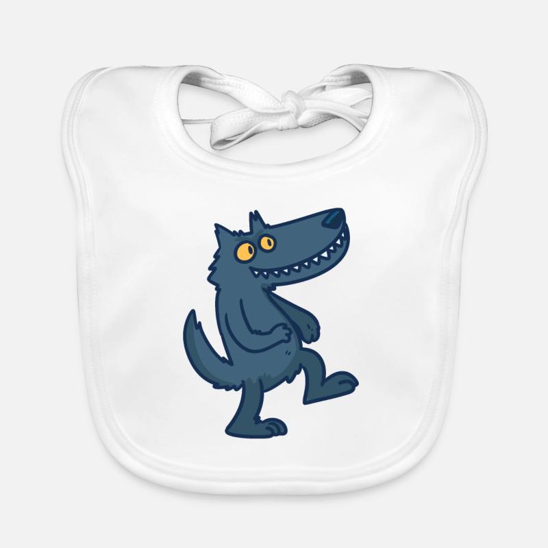 Wolf Cartoon Comic Pack Prey Gift Idea Wild Organic Baby Bibs