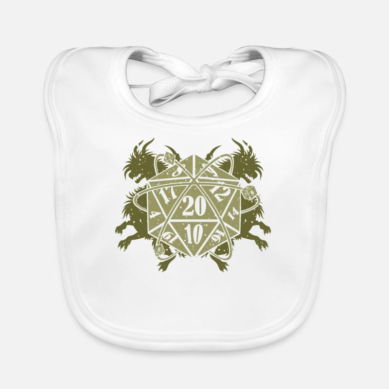 Dessus de table rétro vintage D20 RPG RPG Bavoir bio Bébé