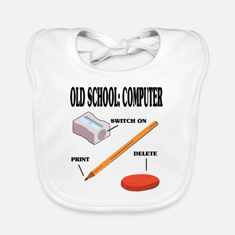 Old school computer pc technology Organic Baby Bibs