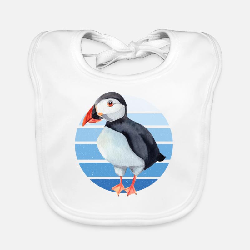 Puffin Parrot Lunde Bird Gift Organic Baby Bibs
