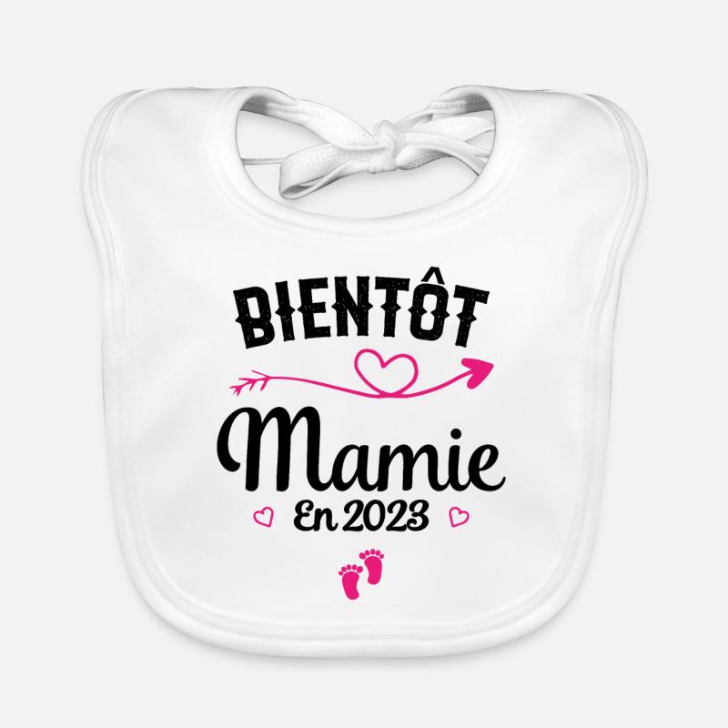 Bientôt future Mamie 2023 - Bavoir bio Bébé - blanc