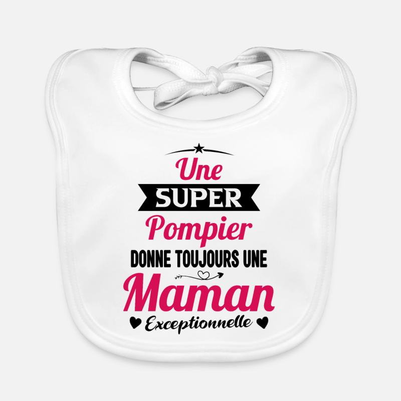 Super pompier maman sapeur pompier future mère Bavoir bio Bébé