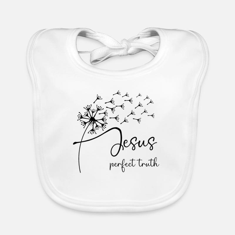 Jesus, perfect truth has a chic dandelion graphic Organic Baby Bibs