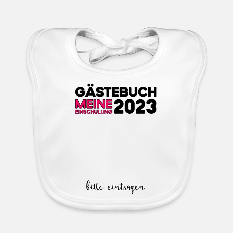 Gästebuch Einschulung 2023 Bitte Eintragen Schule Baby Bio-Lätzchen
