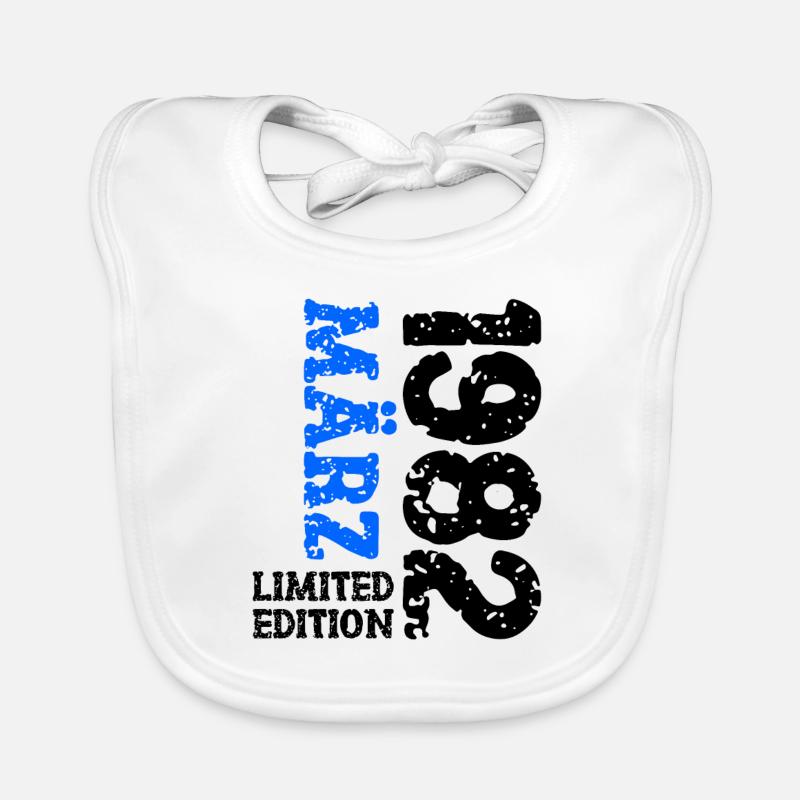 1982 März Limited Edition Geburtstag Geschenk Baby Bio-Lätzchen