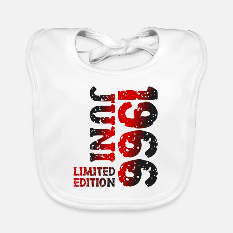 1966 Juni Limited Edition Geburtstag Geschenk - Baby Bio-Lätzchen - Weiß