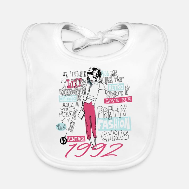 Jahrgang 1992 Geschenk Geburtstag 1992 Mädchen 1992 Baby Bio-Lätzchen