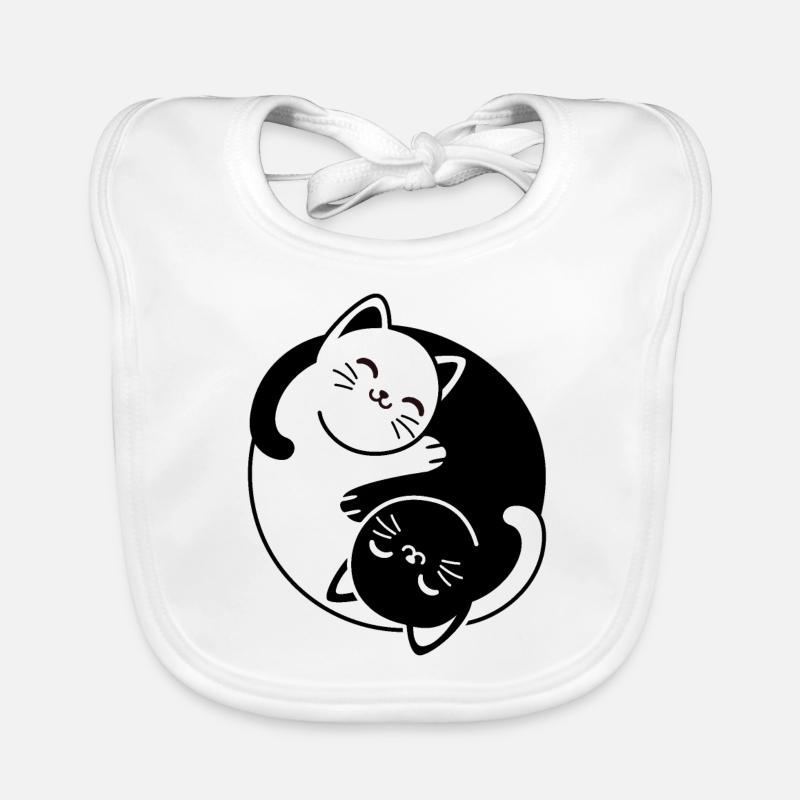 Chats Yin et Yang Bavoir bio Bébé