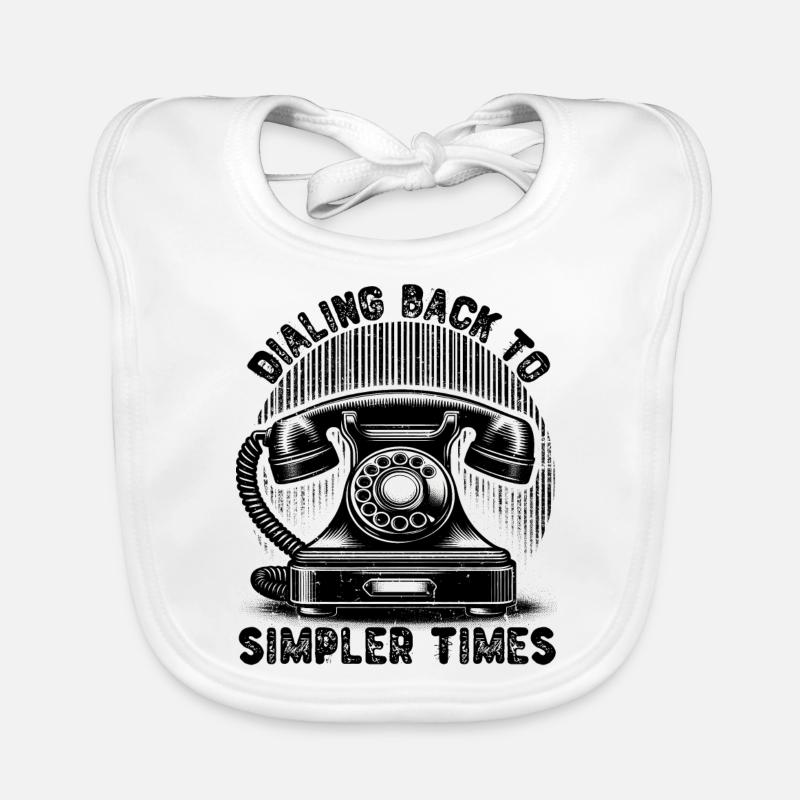RETOUR À DES TEMPS PLUS SIMPLES, TÉLÉPHONE D’ÉPOQUE Bavoir bio Bébé