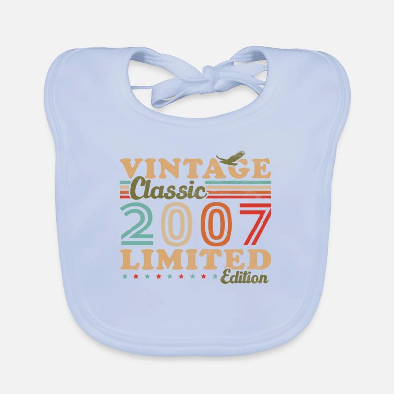 2007 Vintage Retro Birthday Gift Organic Baby Bibs