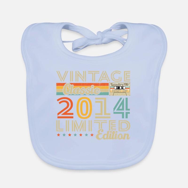 2014 Vintage Retro Birthday Gift Organic Baby Bibs