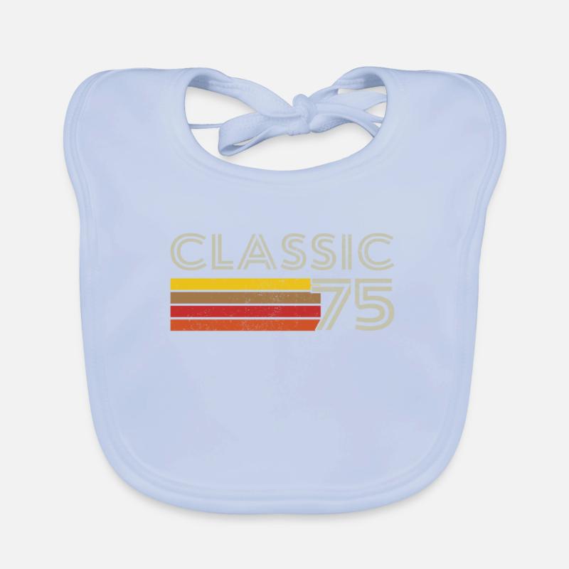 Rétro classique Numéro 75 Né en 1975 Bavoir bio Bébé