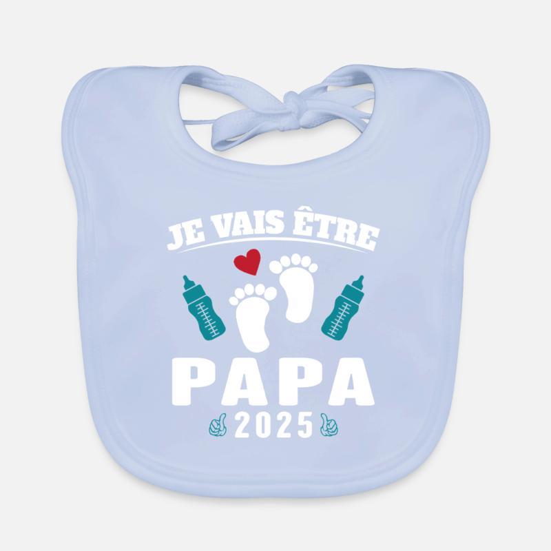 Mann Papa wird 2025 Geschenk Baby Bio-Lätzchen