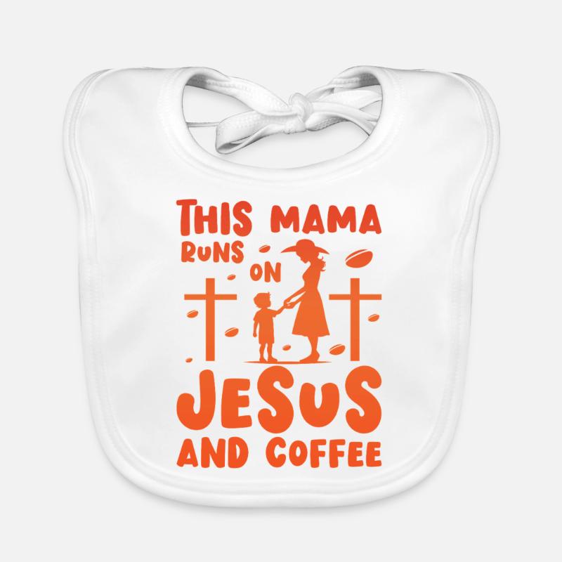Diese Mama läuft auf Jesus und Kaffee Baby Bio-Lätzchen