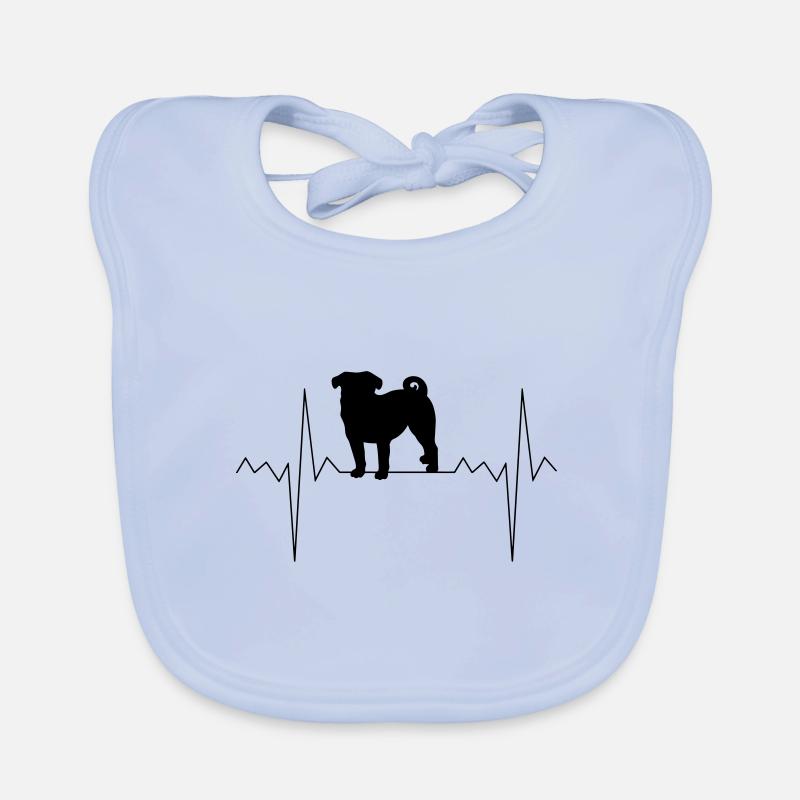 Herzschlag Herzfrequenz Mops Baby Bio-Lätzchen