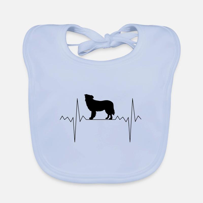 Herzschlag Herzfrequenz Border Collie Baby Bio-Lätzchen