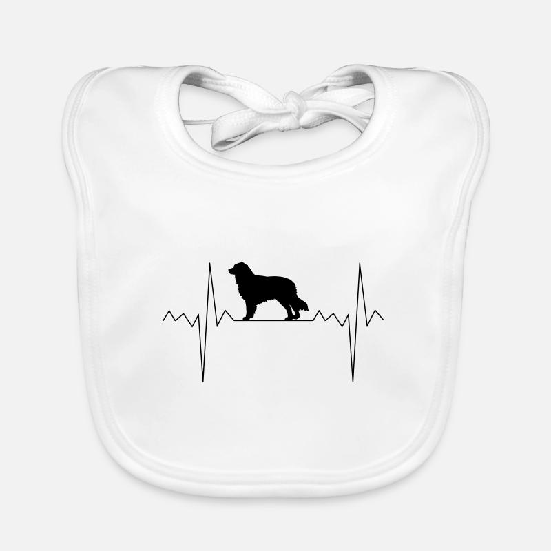 Herzschlag Herzfrequenz Australian Shepherd - Baby Bio-Lätzchen - Weiß