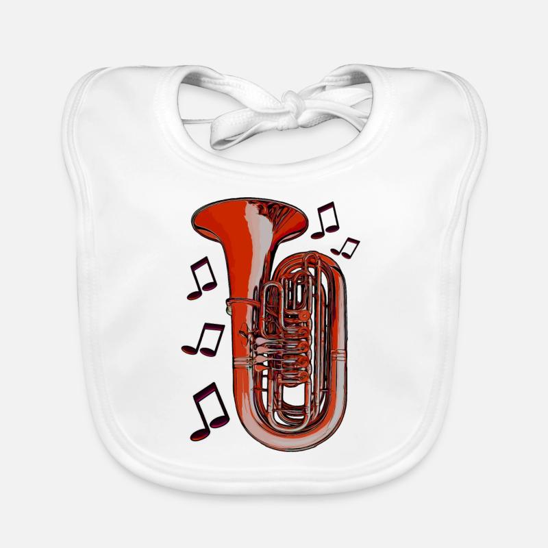 Tuba notes orange Organic Baby Bibs