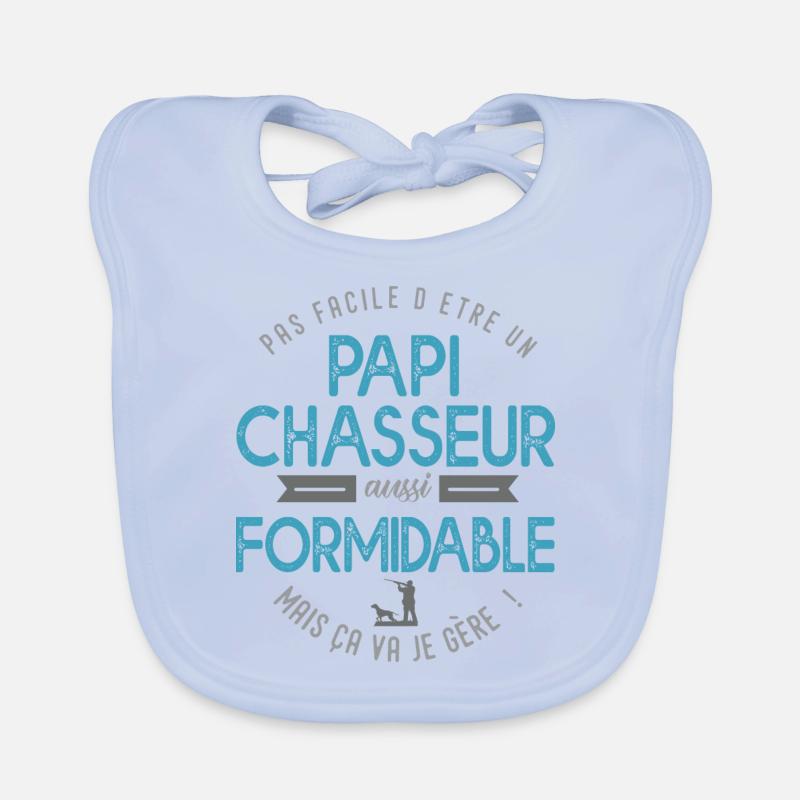 papi chasseur formidable chasse papy grand père Bavoir bio Bébé