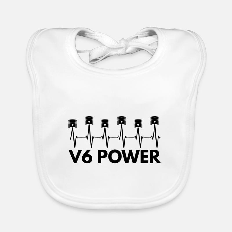 V6 Engine Power - Auto Tuning Meet Organic Baby Bibs