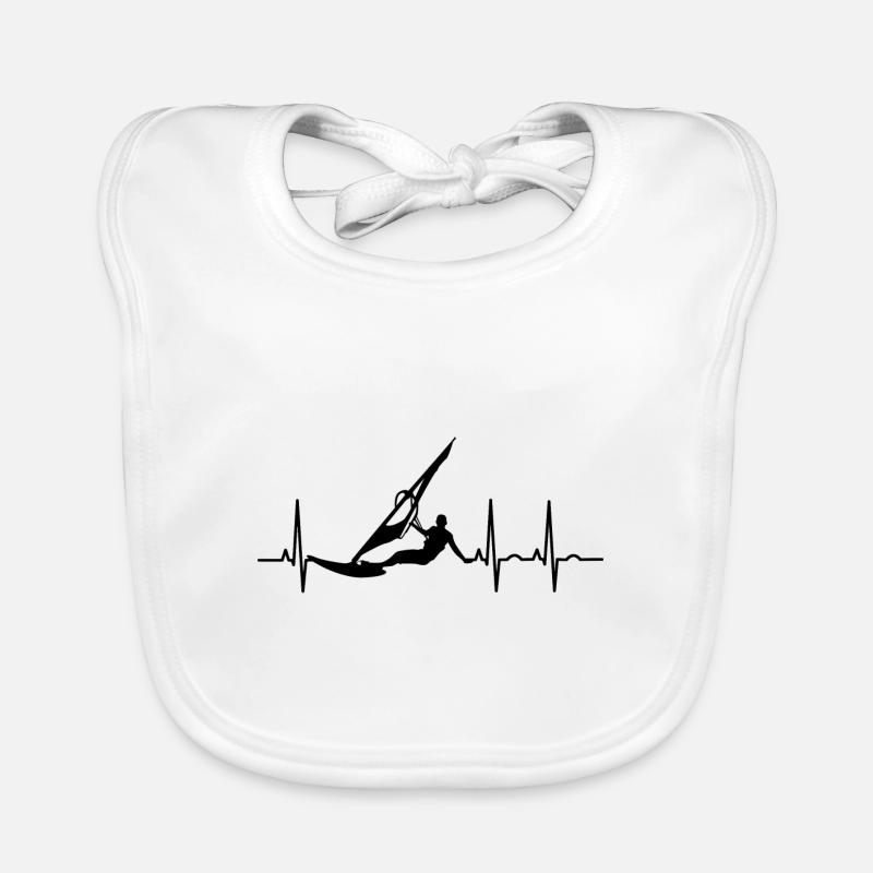 Windsurfing Windsurfen Surfen Retro Windsurfer EKG Baby Bio-Lätzchen