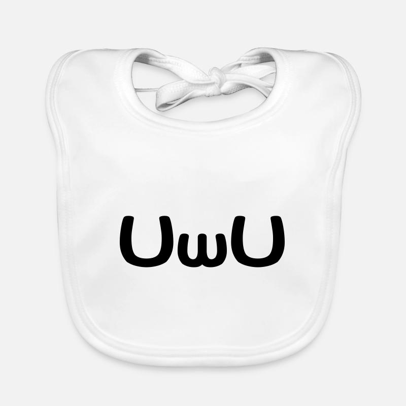 UwU Happy Anime Face Emoticon Organic Baby Bibs