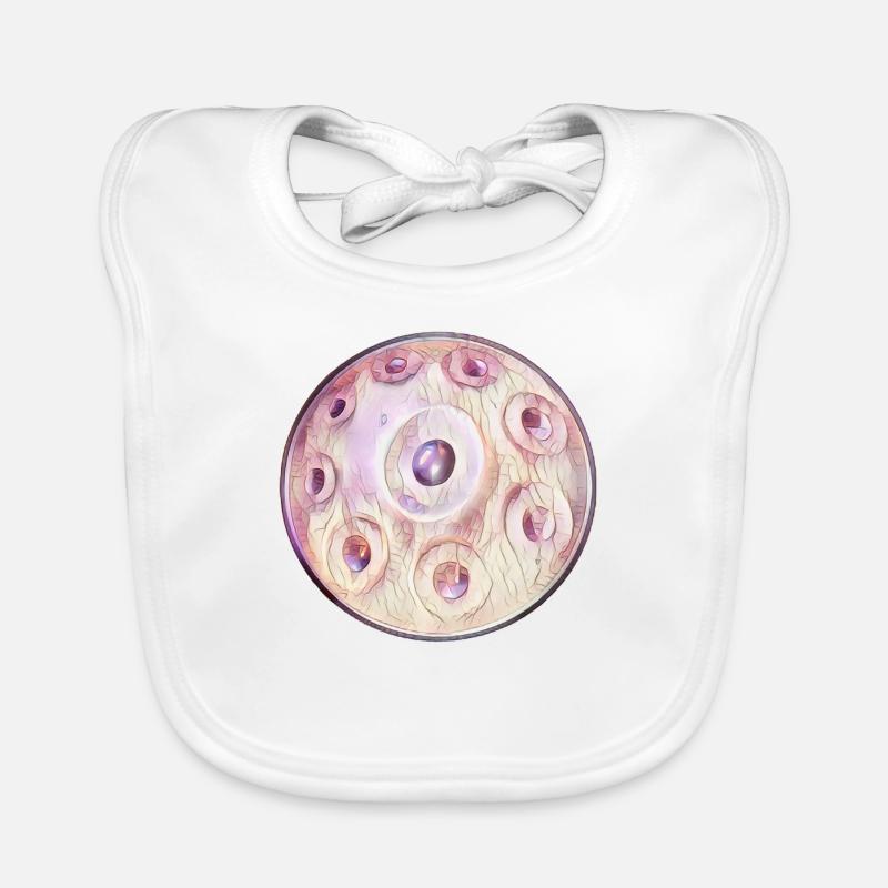 Handpan diamant - Bavoir bio Bébé - blanc