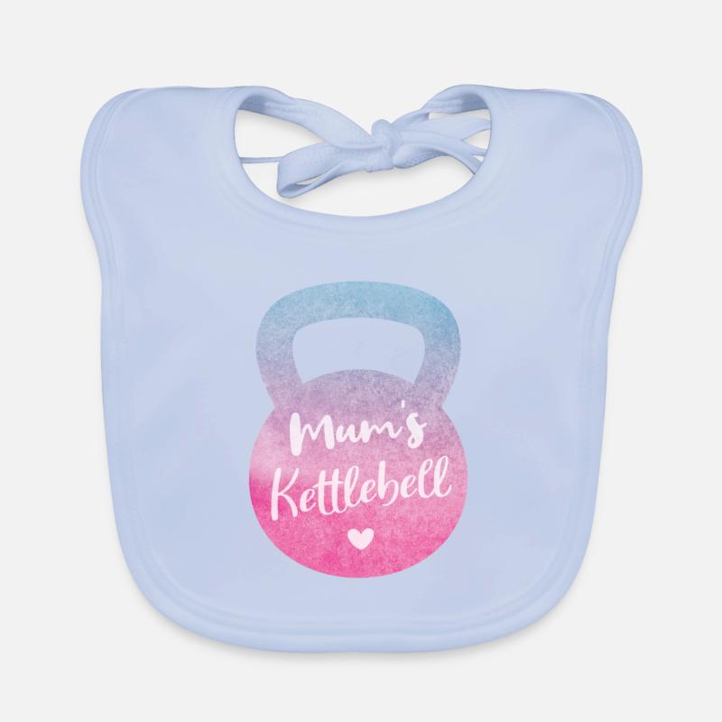 Mums Kettlebell, Pink and Blue Gradient Kettlebell Organic Baby Bibs