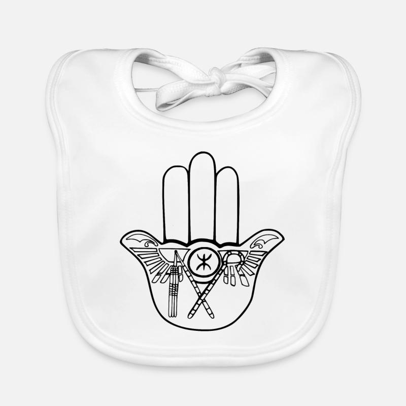 Morocco - Morocco Amazigh Hamsa Hand Organic Baby Bibs
