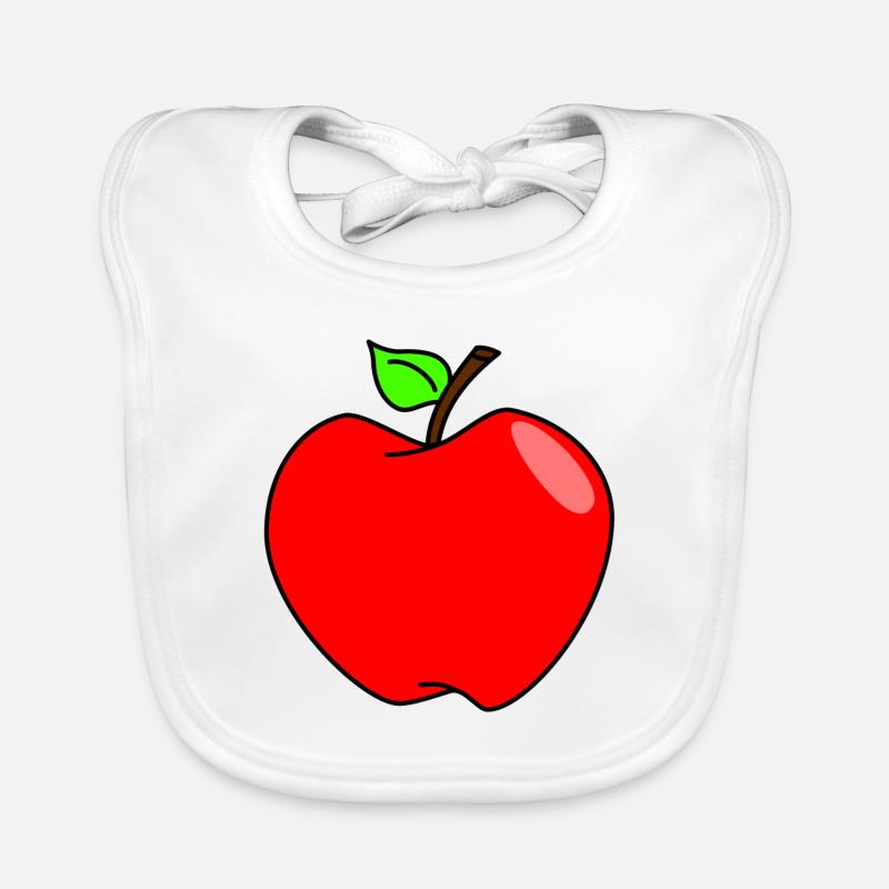 Apfel - Baby Bio-Lätzchen - Weiß