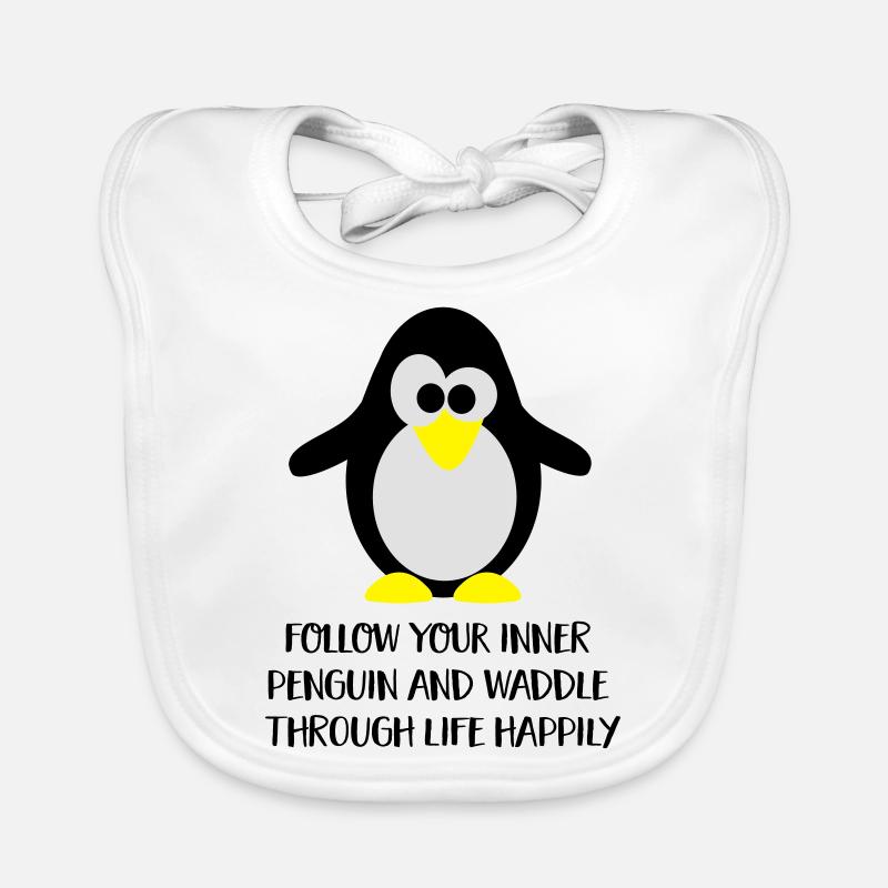 Pinguin - Baby Bio-Lätzchen - Weiß