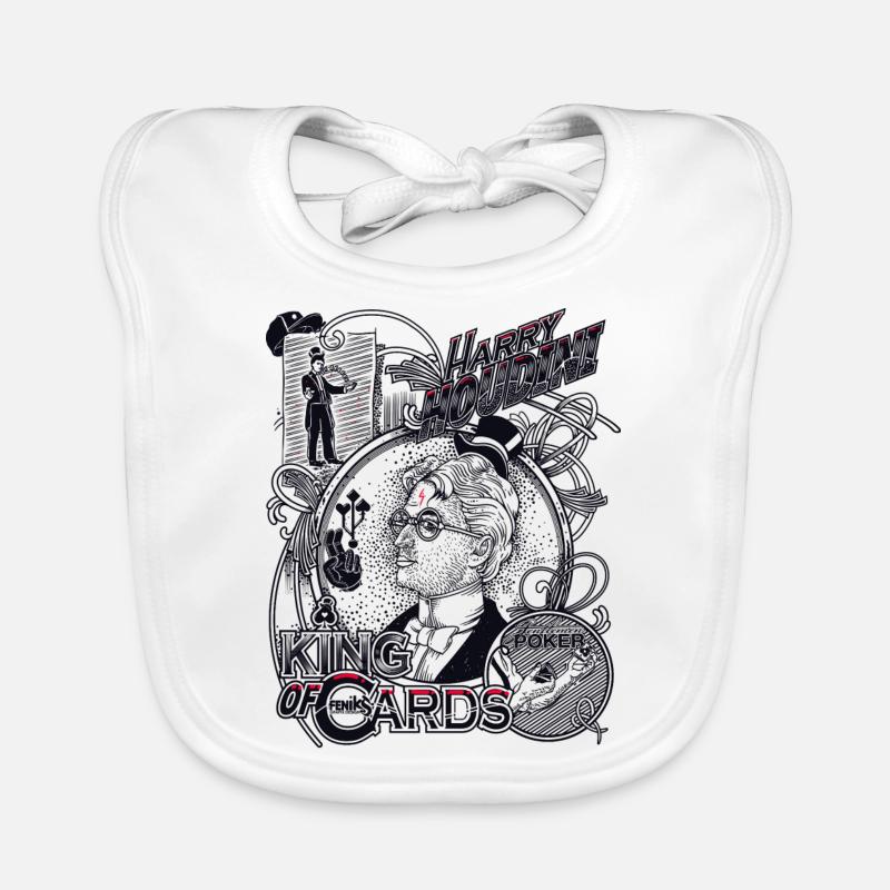 Harry Houdini Poker - Baby Bio-Lätzchen - Weiß
