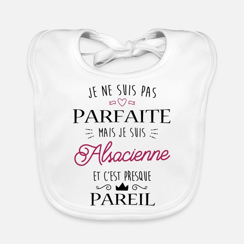 Parfaite Alsacienne - Bavoir bio Bébé - blanc