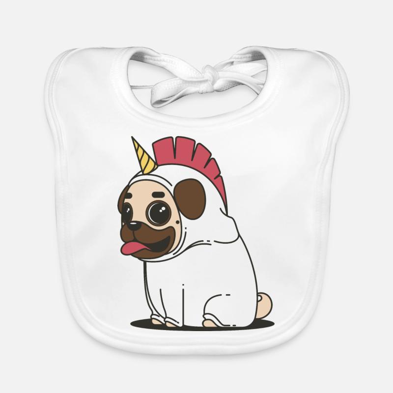 einhorn pug hund Baby Bio-Lätzchen