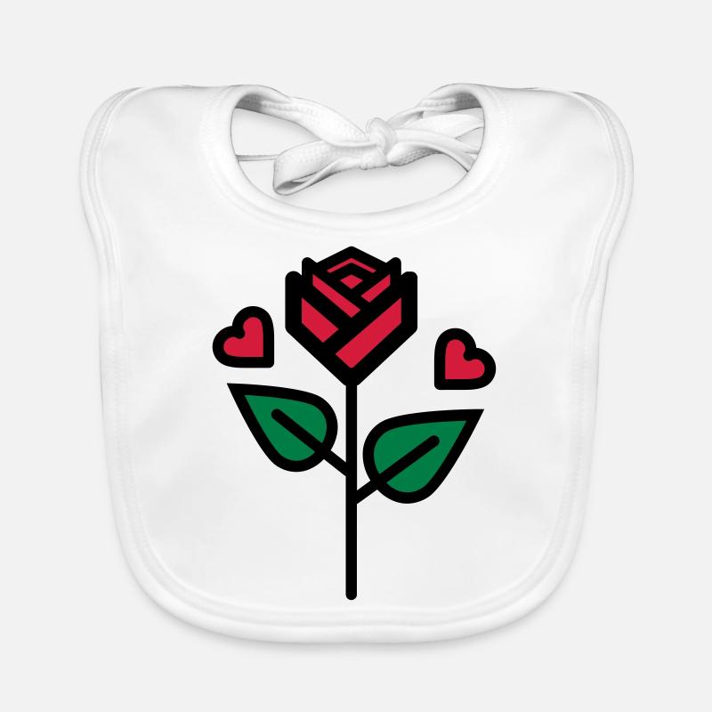 Valentine's Rose avec coeur Bavoir bio Bébé
