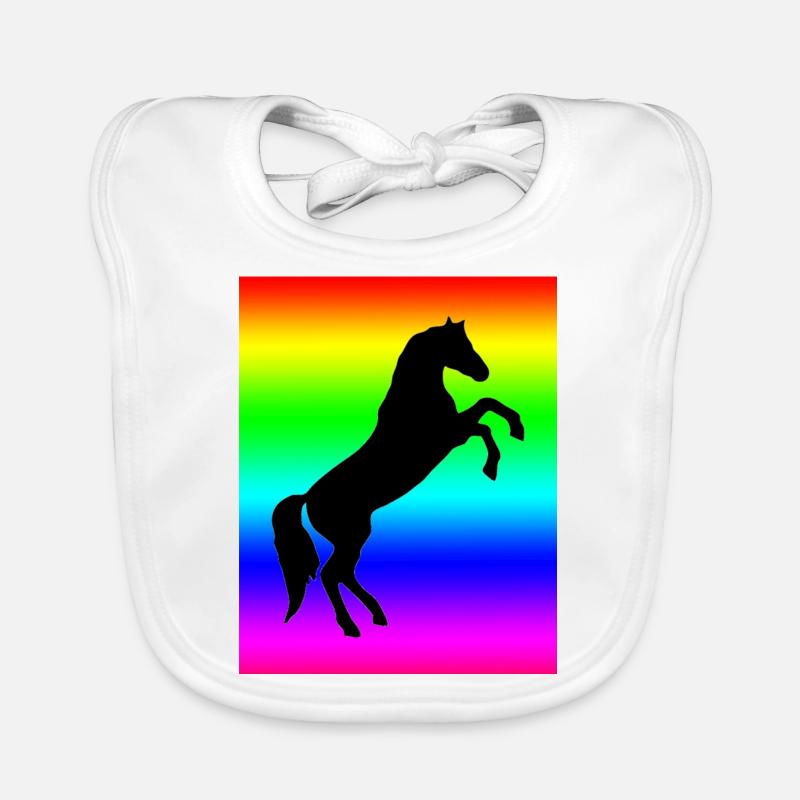 Rainbow Horse Organic Baby Bibs