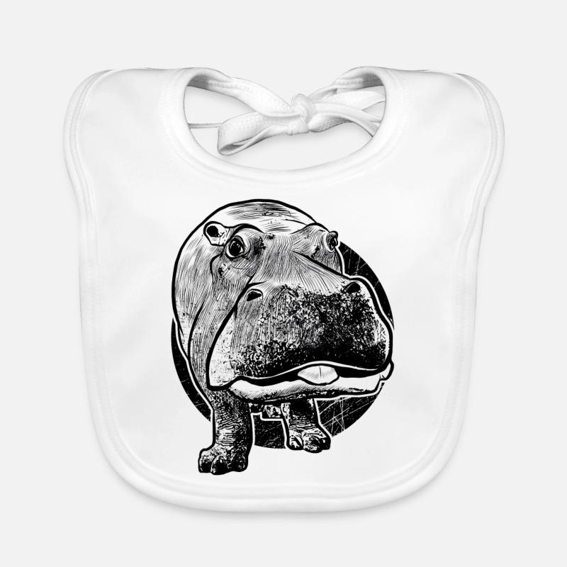 Hippopotames hippopotame hippopotame - Bavoir bio Bébé - blanc