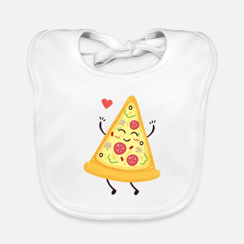 Pizza - Figurine avec morceau de pizza Bavoir bio Bébé