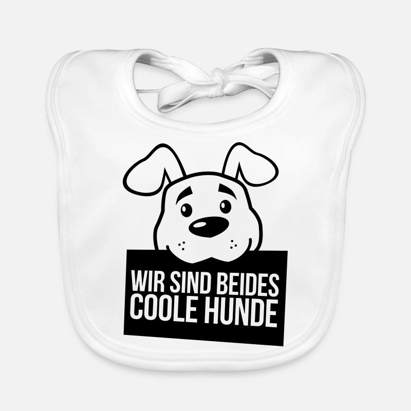 Wir sind beides coole Hunde, Herrchen mit Hund Baby Bio-Lätzchen