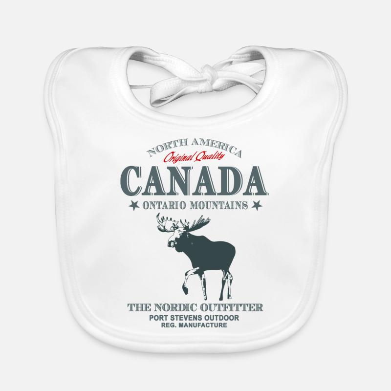 Canada - Moose - Elch - Baby Bio-Lätzchen - Weiß