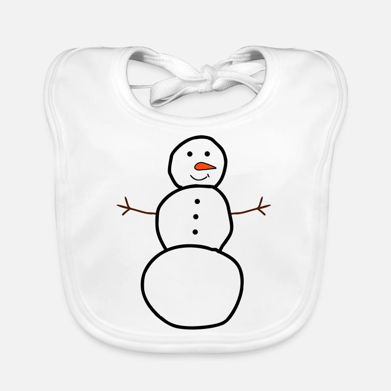 Homme de neige Dessin à la main Bavoir bio Bébé