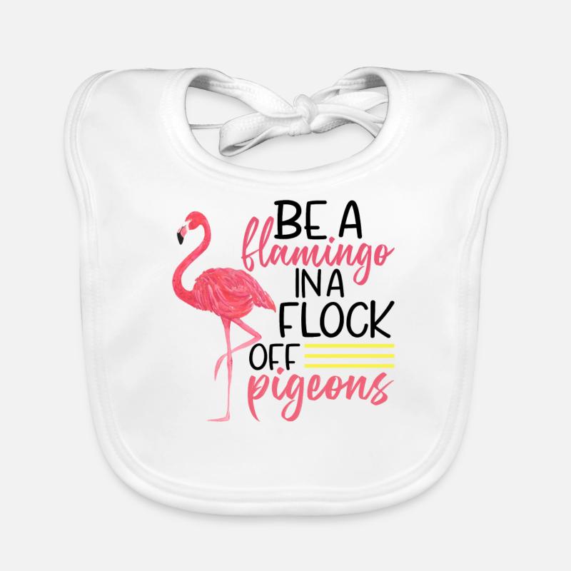 Sei ein Flamingo und eine Herde von Tauben Baby Bio-Lätzchen